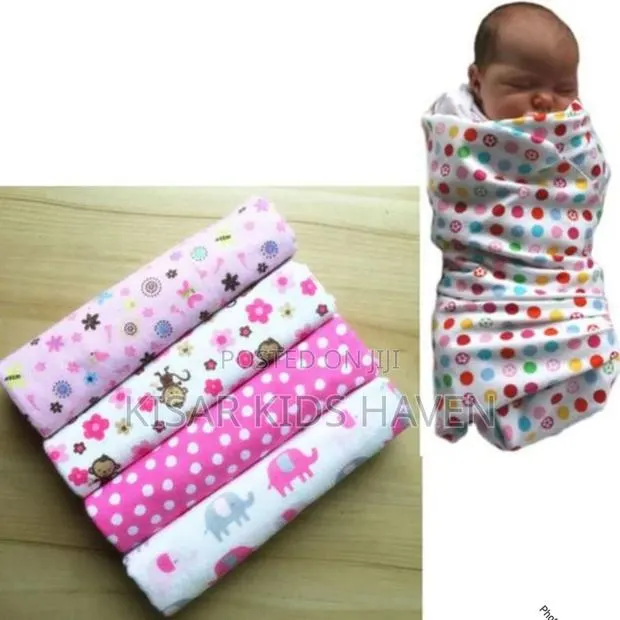 Coloured Cot Sheets for Wrapping Baby ( 6 Pieces) Blue,Pink · Photo 1