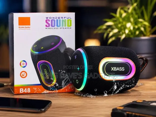 B48 Portable Wireless Bluetooth Speaker With Extra Bass RGB Lights · Photo 1