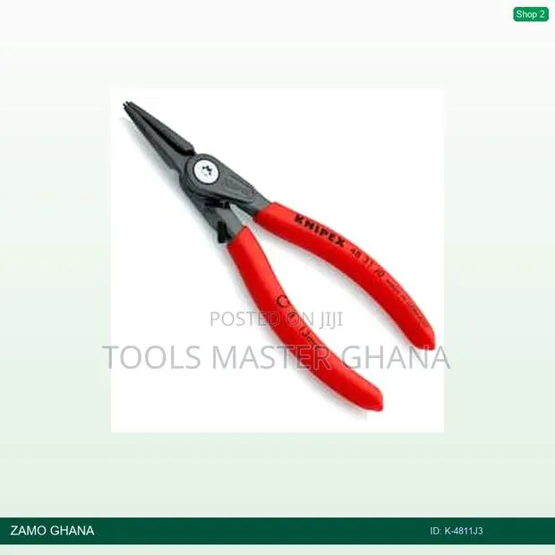 Circlip Plier Internal Precision Bore Straight 225mm Red - K-4811j3 · Photo 1