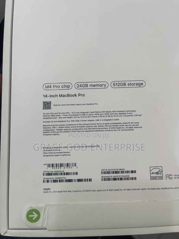New Apple MacBook Pro 2024 M4 Pro 14-inch 24GB Apple M4 Pro SSD 512GB · Photo 1
