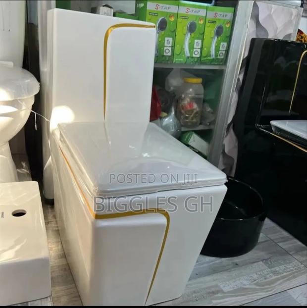 Black and White Designed Wc - White and Gold Wc · Photo 1