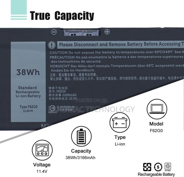 Laptop Battery F62g0 Dell Inspiron 13 5370, 7370, 7373, 7380 · Photo 4