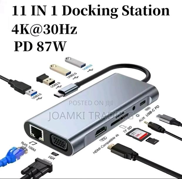 11 in 1 Usb C Hub 3.0 Splitter 4 Laptop, Vga/Hdmi/Rj45/Sd/Pd · Photo 2
