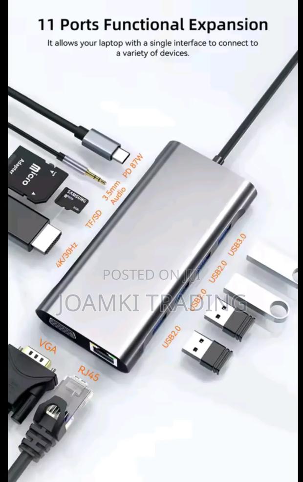 11 in 1 Usb C Hub 3.0 Splitter 4 Laptop, Vga/Hdmi/Rj45/Sd/Pd · Photo 8