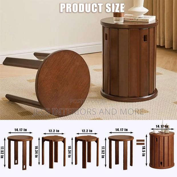 Side Table 4-in-1 Multifunctional Solid Wood · Photo 4
