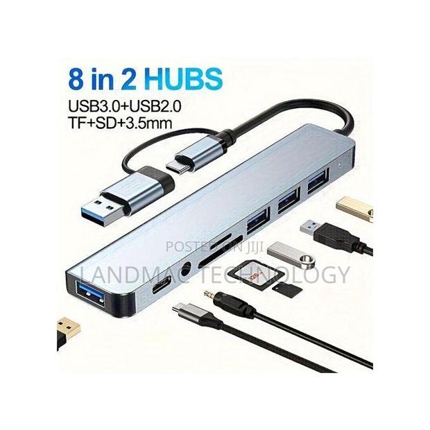 8-in-2 Usb Type C Hub Multi Port Adapter Dock Station · Photo 1