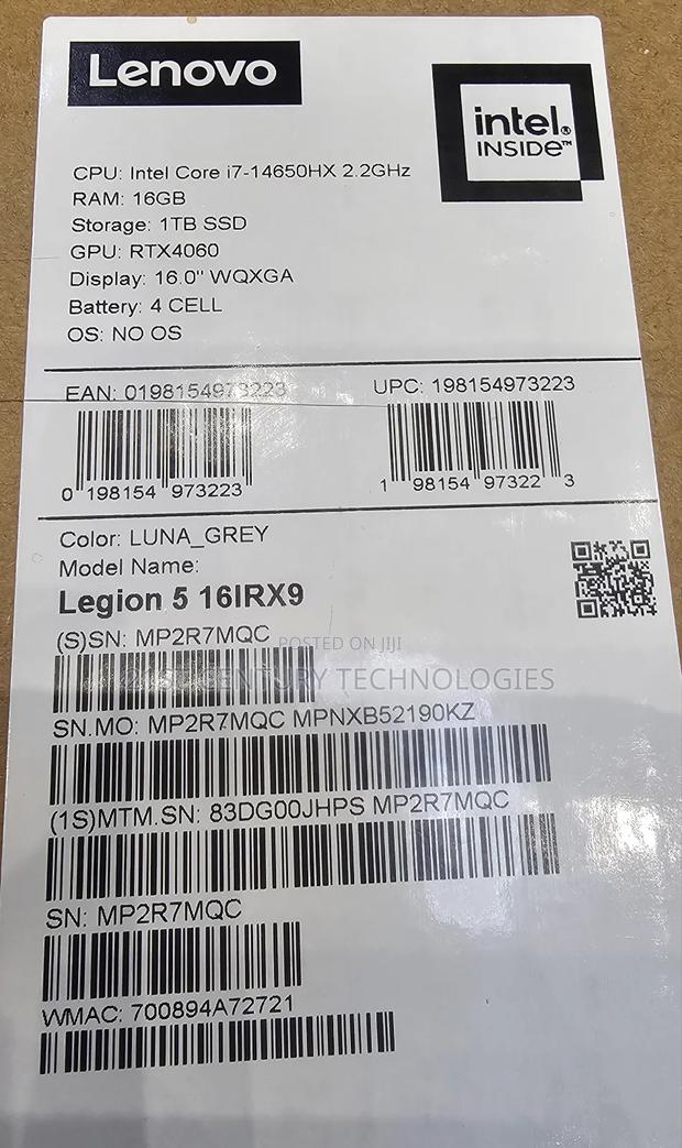 New Laptop Lenovo Legion 5i 16GB Intel Core i7 SSD 1T · Photo 3