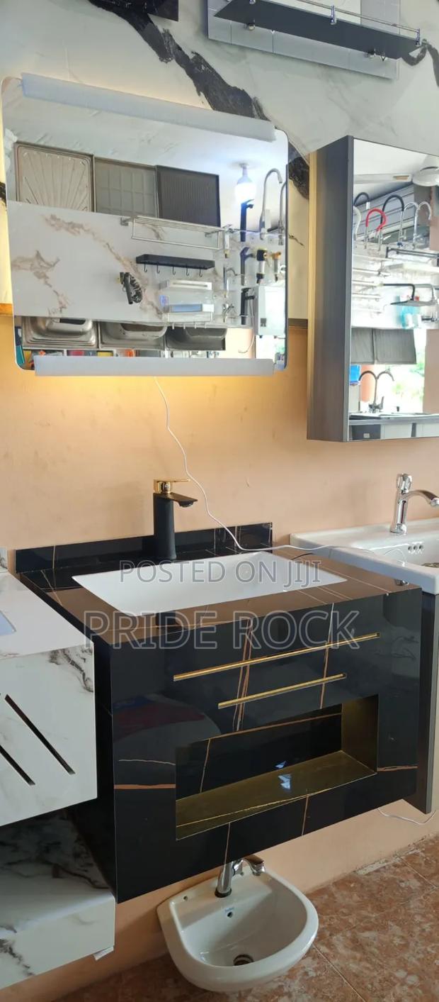 Cabinet Basin Black, Vanity Basin With Led Mirror · Photo 3