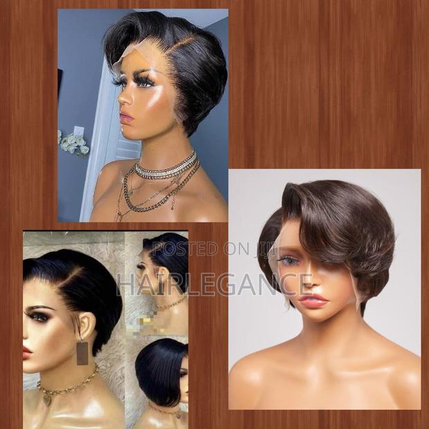 Human Hair Pixie Bob Cut Unit