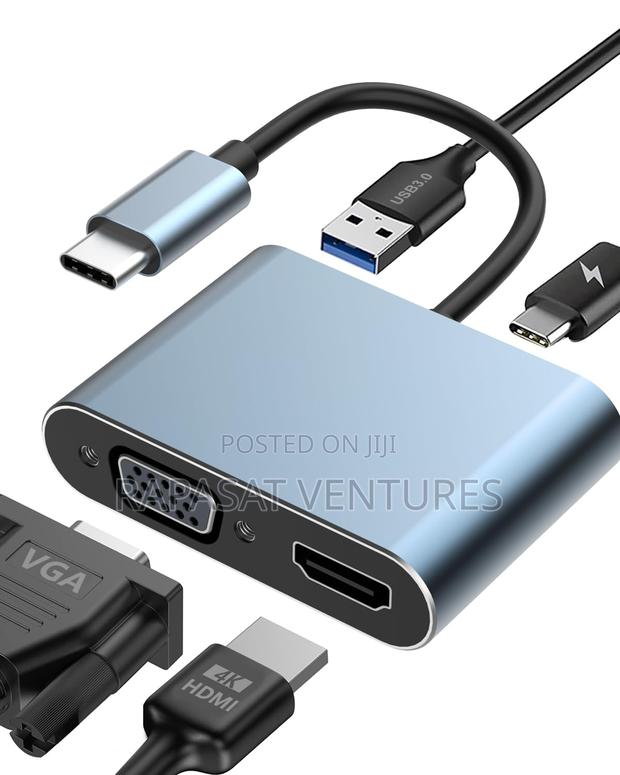 Usb Type C to Hdmi Vga Adapter 4 in 1 Hub · Photo 1