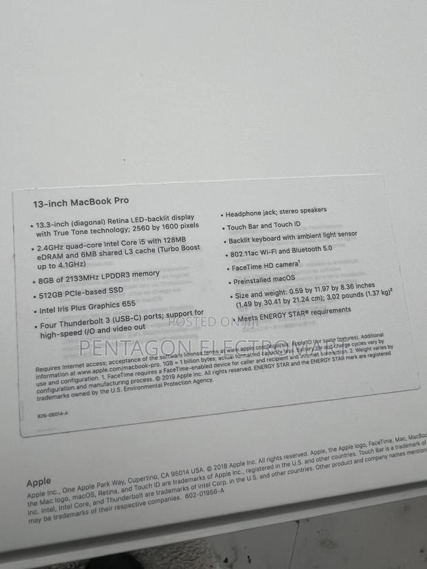 New Laptop Apple MacBook Pro 2019 8GB Intel Core i5 SSD 512GB · Photo 5