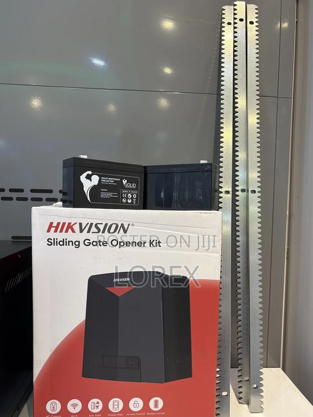 Hikvision Wifi Gate Motor 600kg 2batteries and 4 Meters Rack · Photo 1