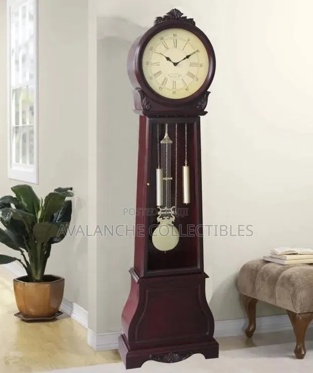 Daniel Dakota Round Face Pendulum Chime Grandfather's Clock 72inches · Photo 1
