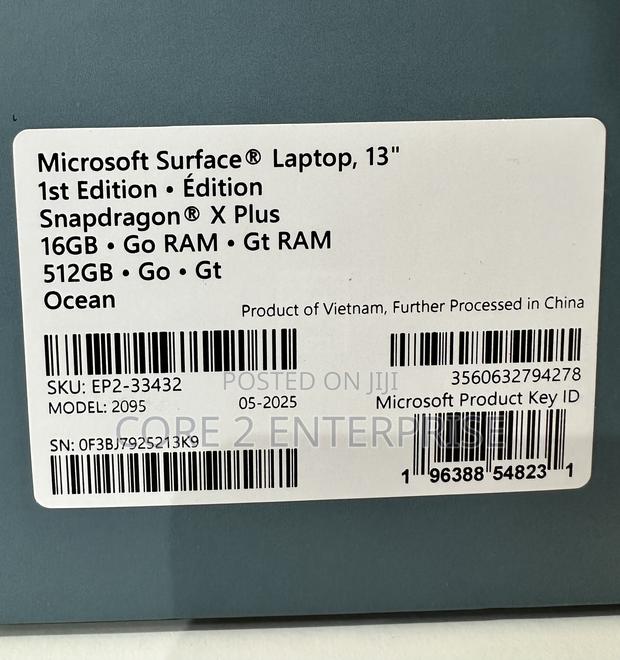 New Microsoft Surface Laptop 16GB Qualcomm Snapdragon X Plus SSD 512GB · Photo 1