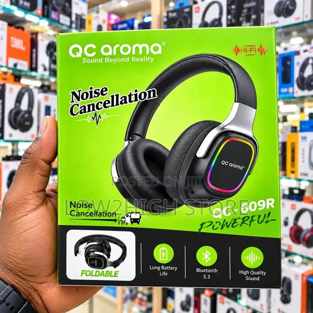 QC Aroma QC-609R Bluetooth 5.3 RGB Wireless Headphones - Low2High · Photo 1