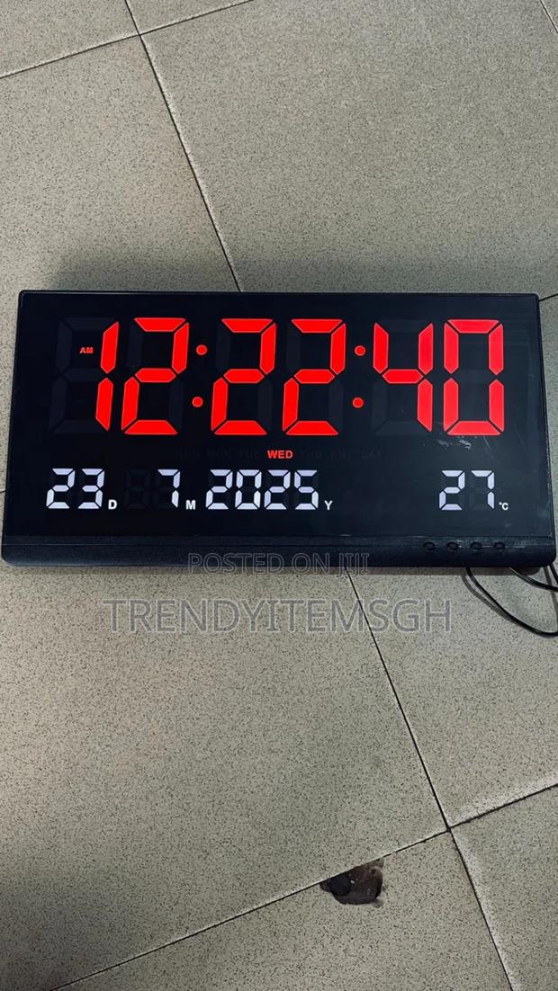 Digital Wall Clock Calendar (19” X 10") · Photo 1