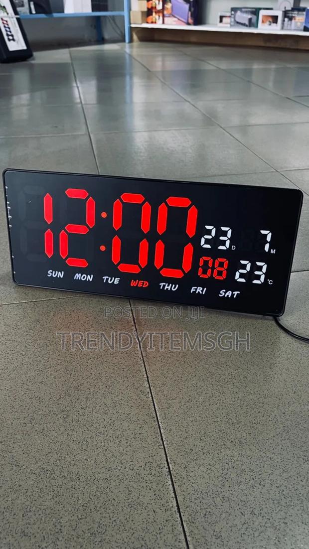 6”X14” Digital Wall Clock Calendar Alarm Temperature · Photo 2
