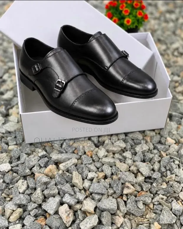 Black Leather Monkstrap Shoe · Photo 1