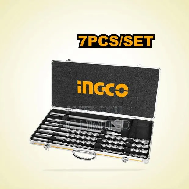 Ingco 7 PCS SDS Max Hammer Drill Bit and Chisel Set - Akd5075 · Photo 1