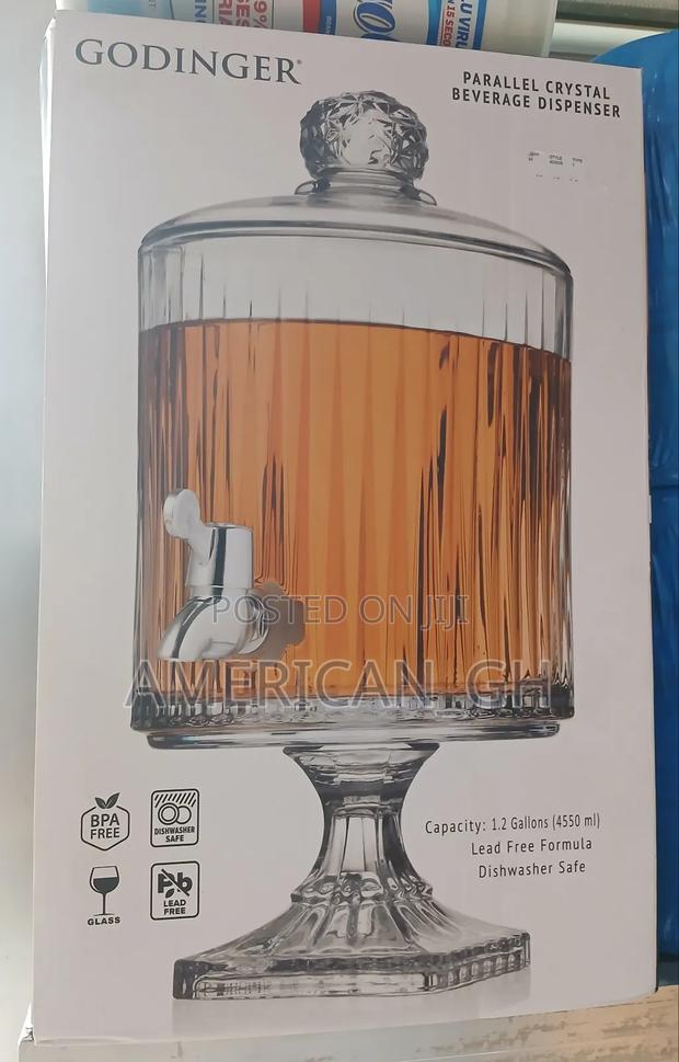 Godinger Parallel Crystal Beverage Dispenser, 4.55l · Photo 1