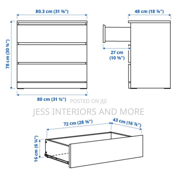 Dresser -Chest of 3 Drawers (White) · Photo 3