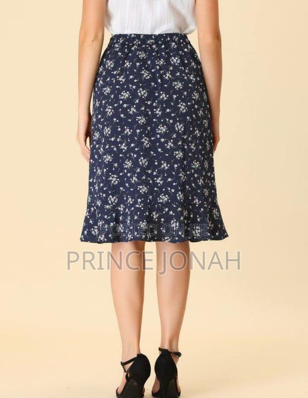 Floral Ruffle Elastic High Waist Button Flowy Split · Photo 1