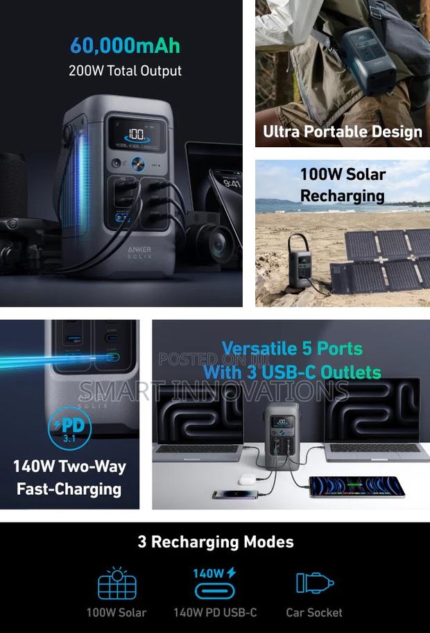 Anker Solix C200 Dc Portable Power Station - 192wh | 200w · Photo 3