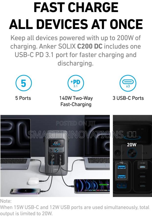 Anker Solix C200 Dc Portable Power Station - 192wh | 200w · Photo 4