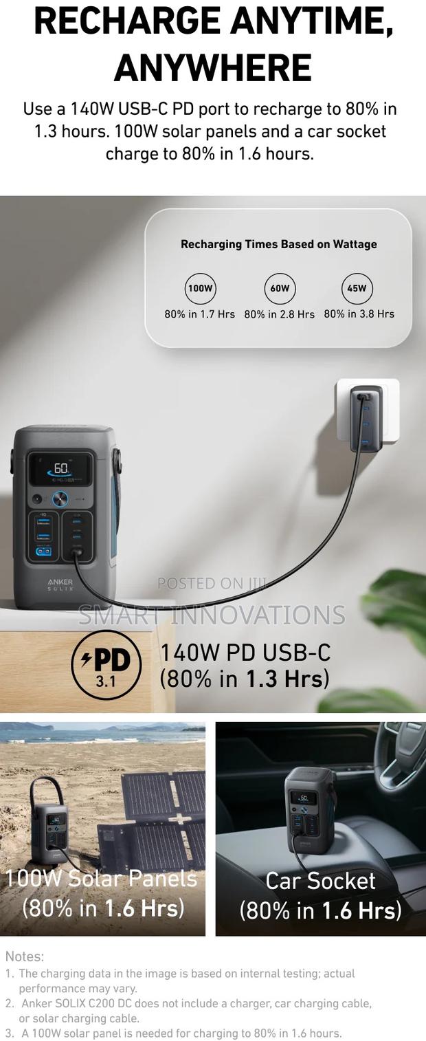 Anker Solix C200 Dc Portable Power Station - 192wh | 200w · Photo 8
