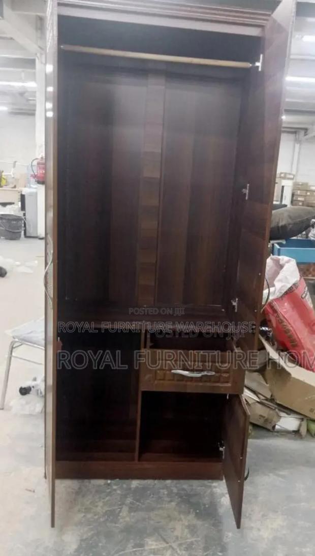 2 Doors Wooden Wardrobe Coffee Colour · Photo 2