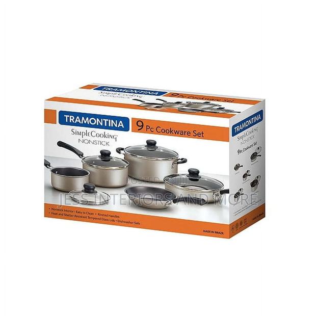 Tramontina 9 Piece Non-Stick Cookware Set, Champagne · Photo 2