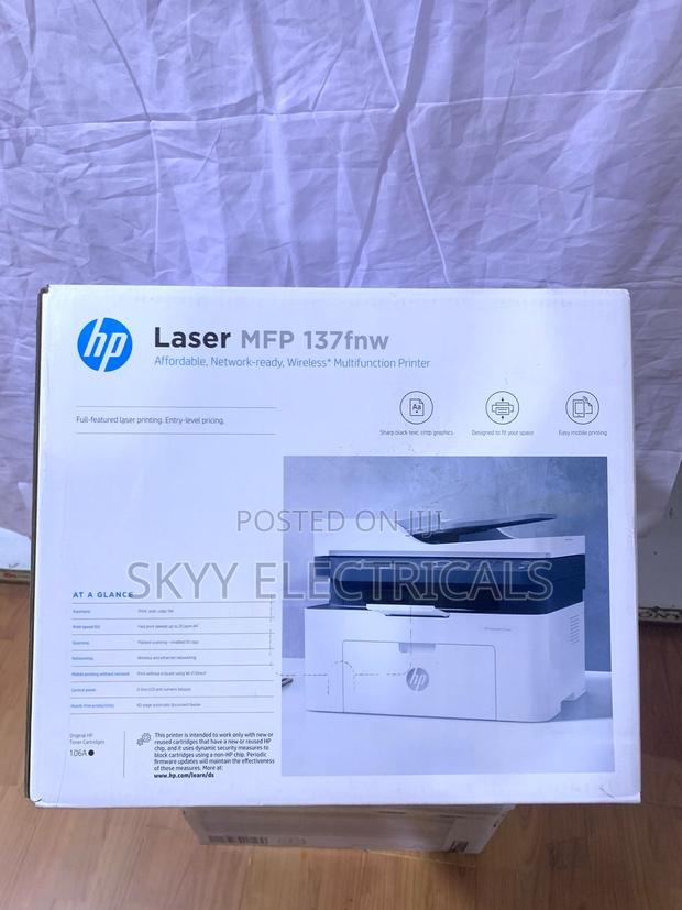Hp Laserjet MFP 137fnw 3in1 Wireless Printer · Photo 1