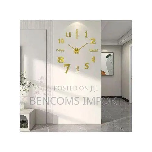 Modern DIY Wall Clock for Living Room, Bedroom Office- Gold Color · Photo 3