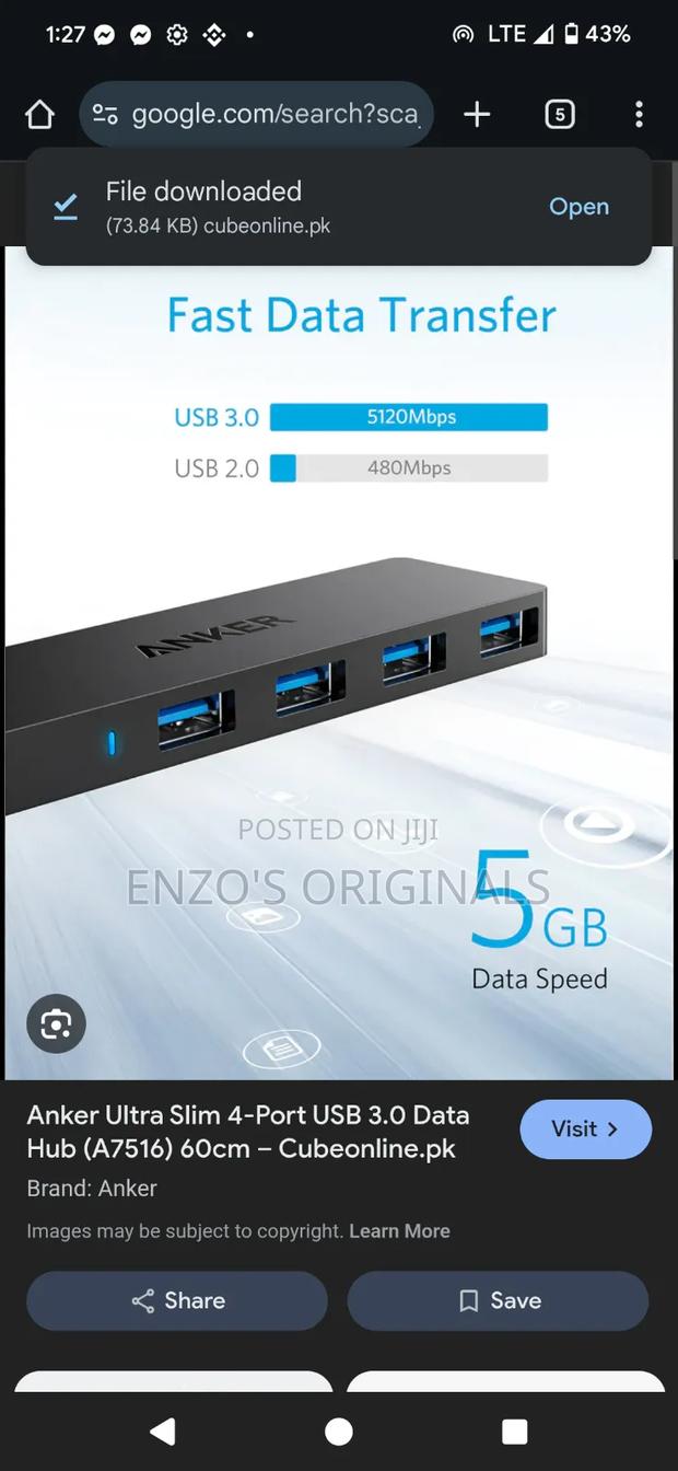 Anker 4 Port USB 3.0 Hub Extension Used · Photo 6