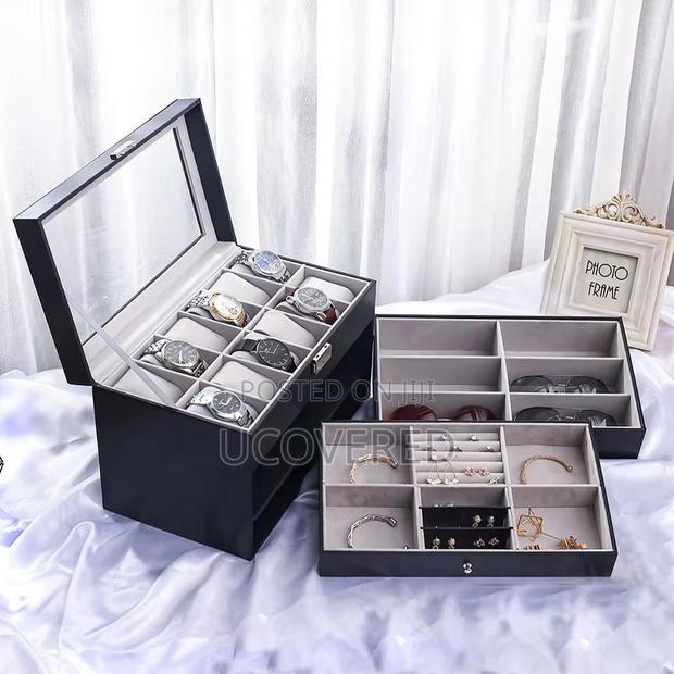 High End 12 Slot Watch Case for Men, With 2-Layer Jewelry · Photo 2