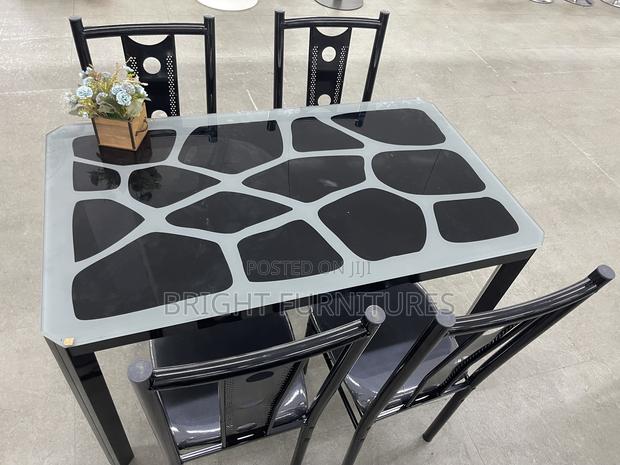 Dining Sets/ Four Seater Glass Dining Table With 4 Chairs · Photo 2