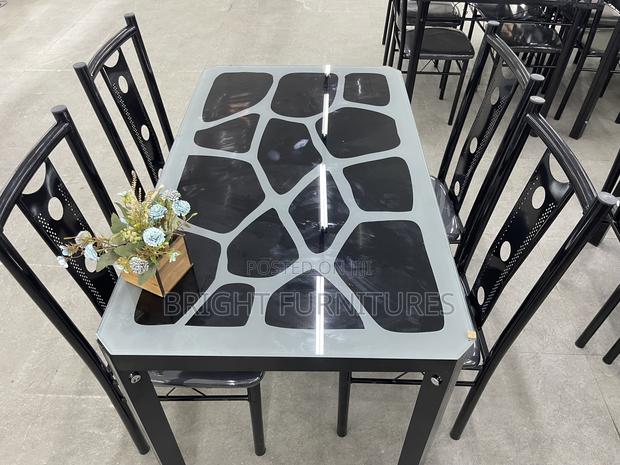 Dining Sets/ Four Seater Glass Dining Table With 4 Chairs · Photo 3