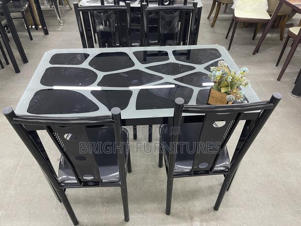 Dining Sets/ Four Seater Glass Dining Table With 4 Chairs · Photo 4