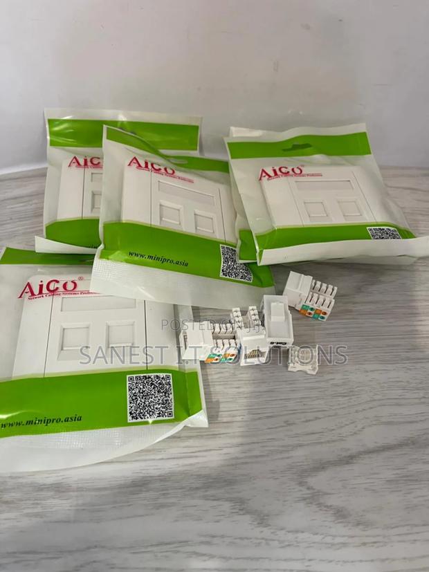 Double Faceplate With Rj45 Keystone Jack Aico · Photo 4