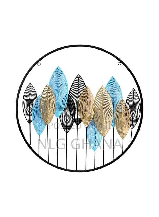 60cm / 23.6" Modern Metal Wall Art With Multi-Colored Leaves. Ghx7533 · Photo 1