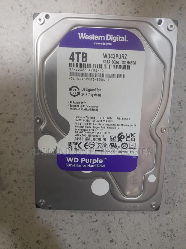 4tb Wd Purple Surveillance Internal Hard Drive Hdd - Sata · Photo 1