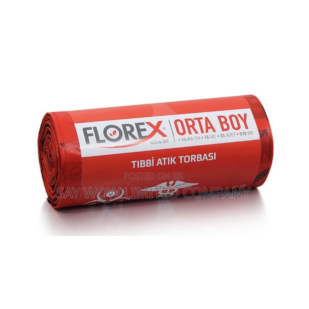 Florex 40 Litre Medical Waste Medium Size Bin Liner ( Red ) · Photo 1
