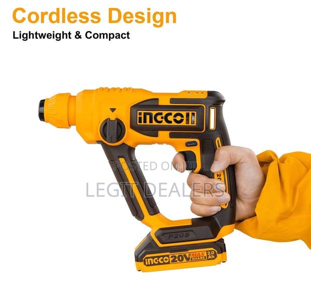 Ingco Cordless Rotary Hammer 20v + 3pcs Drill Bits · Photo 3
