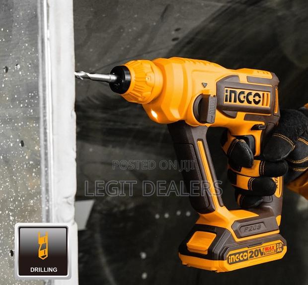 Ingco Cordless Rotary Hammer 20v + 3pcs Drill Bits · Photo 4