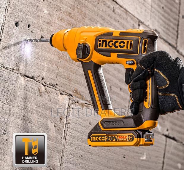 Ingco Cordless Rotary Hammer 20v + 3pcs Drill Bits · Photo 2