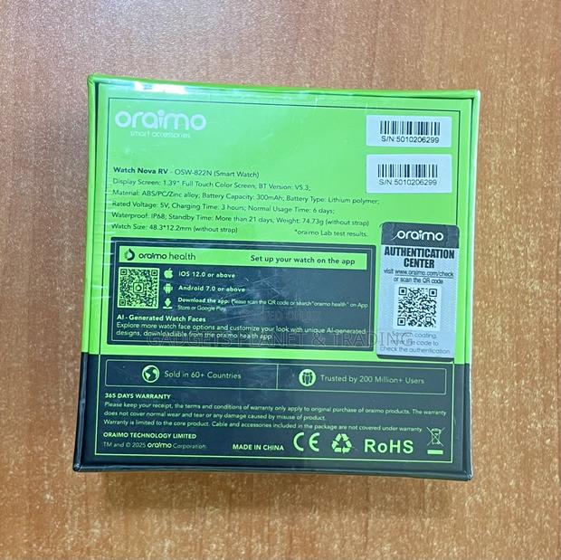 Oraimo Watch Nova Rv 1.39" Hd Call Hd Faces Ip68 Smart Watch · Photo 2