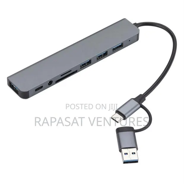 Newly Arrived Docking Stations Usb+Typec to 8-in-1 Hub · Photo 1