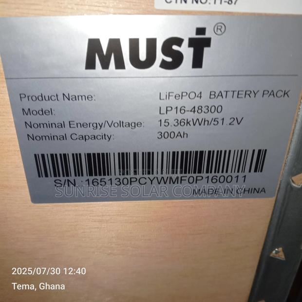 Solar Lithium Battery 48v 300ah Must( Promotion) · Photo 4
