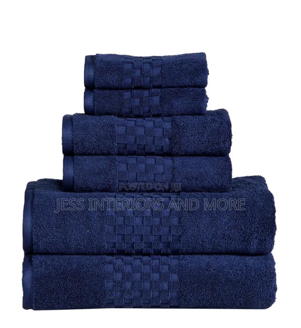Feather Stitch 6-Piece 100% Cotton Bath Towel Set · Photo 1