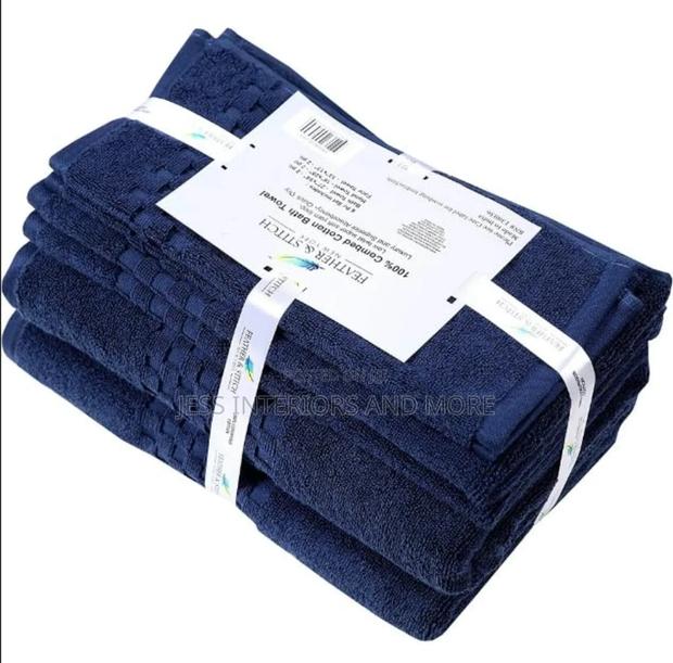 Feather Stitch 6-Piece 100% Cotton Bath Towel Set · Photo 2
